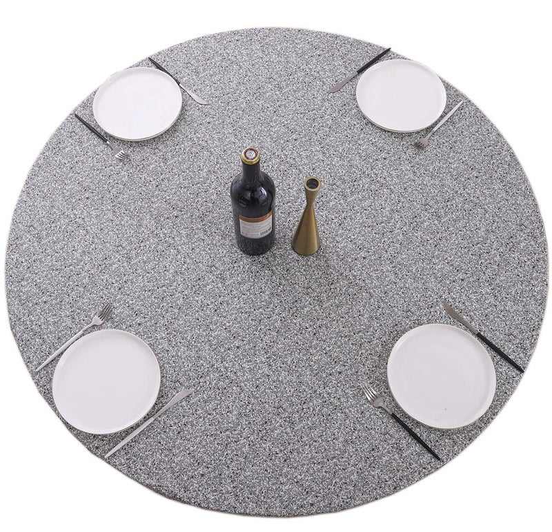 Walrus Round Vinyl Fitted Tablecloth with Flannel Backing Elastic Edge Design Table Cover Waterproof Oil-Proof PVC Table Cloth Stain-Resistant Best for 37"-44" Round - Image 1